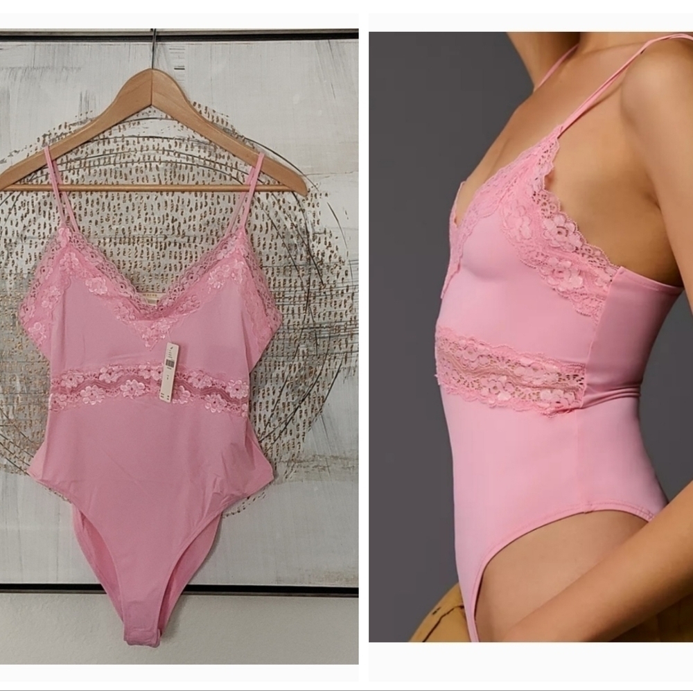 New Anthropologie Lace Trimmed Bodysuit
